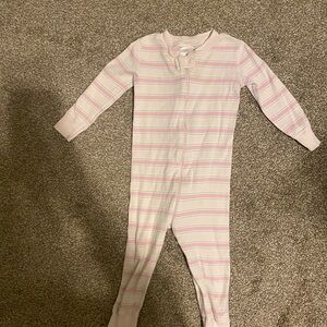 Hanna Andersson Pink and White Striped Footie